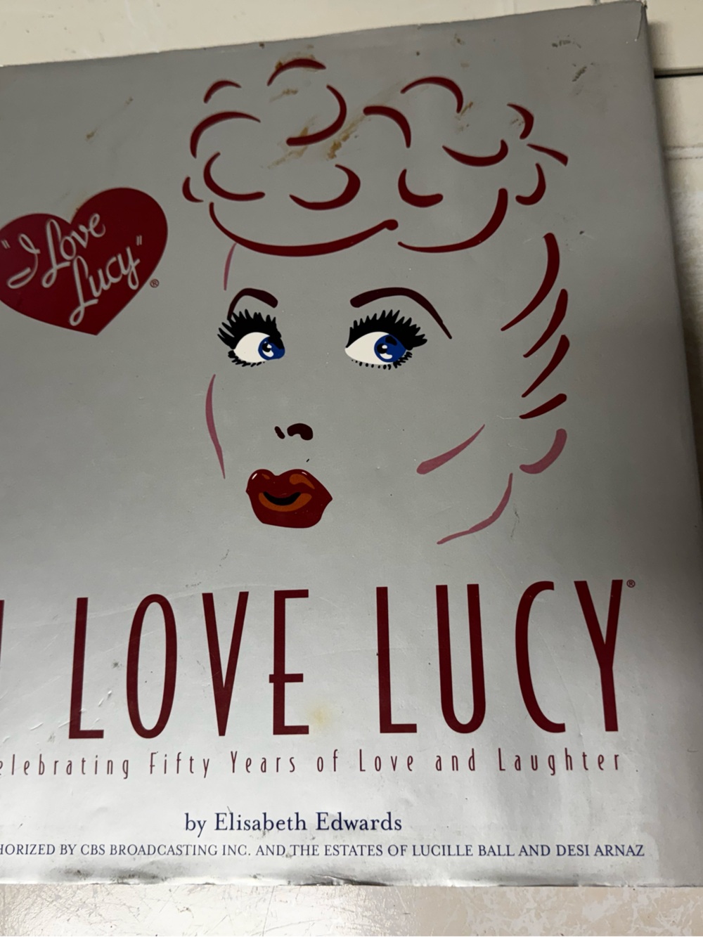 Love Lucy Decorative Hardcover Book - White with Red Accents